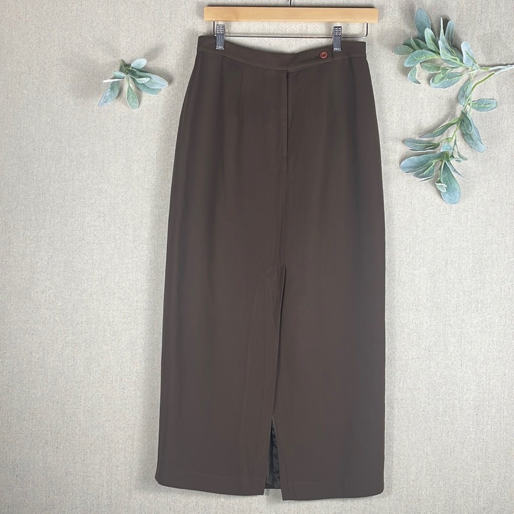 Emma James > Brown Slit Pencil Skirt 10